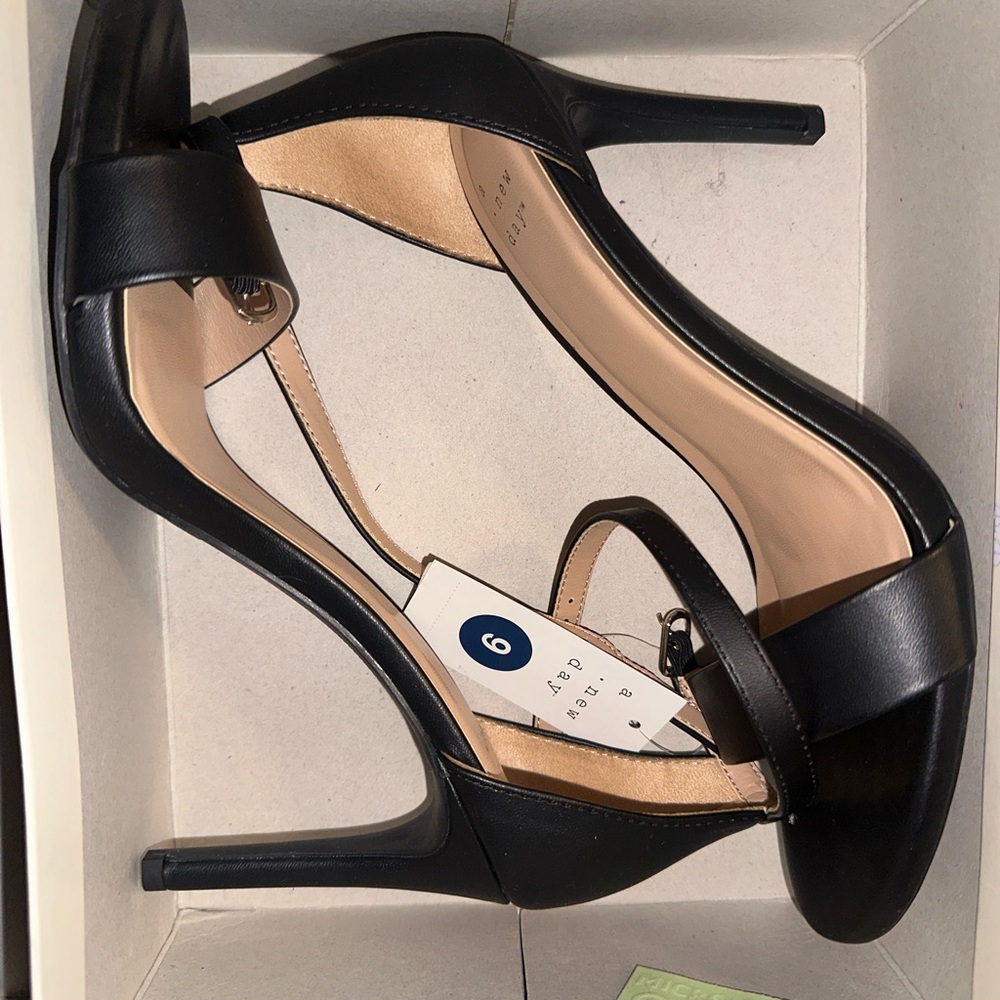 A New Day Black “Acns Myla” Strappy Heels – Size 9 – Brand New in Box